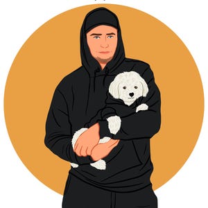 Pet Gift , Custom Portrait Drawing , Faceless Illustration , Couple , Family , Vector , Printable , Line Art , Personalized ASAP
