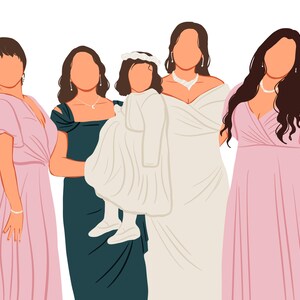 Paint Gift , Custom Portrait Drawing , Faceless Illustration , Couple , Family , Vector , Printable , Line Art , Personalized ASAP
