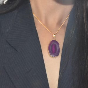 Natürliche Magenta Achat Halskette, Happy Halskette, Geschenk für Sie, Weihnachtsgeschenk