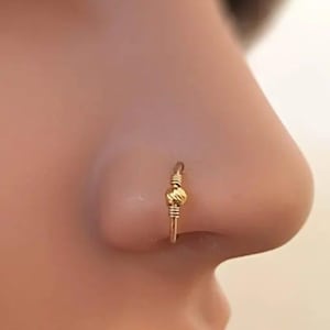 Designer Nose Hoop, Nose Piercing, 18k Gold plated Nose Ring, Dainty Nose Hoop
