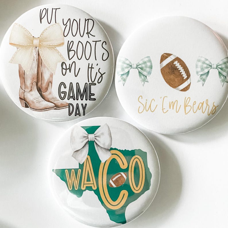Game Day Button: Baylor Sic'em - Etsy