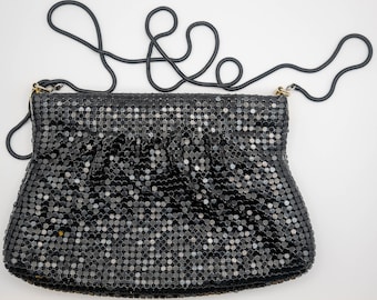 Vintage Black Metallic Mesh Purse