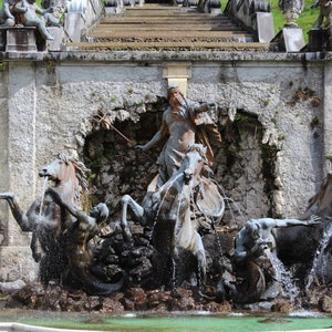 Neptune fountain with cascade in Ettal Germany