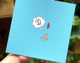 Sims Plumbob Print Pool Leiter ‘Thinking in the Pool’ Original Spiel Fan Art, verschiedene Größen 6x6, 8x8 und 10x10