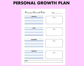 Personal Growth Plan | A Productivity Tool - Printable