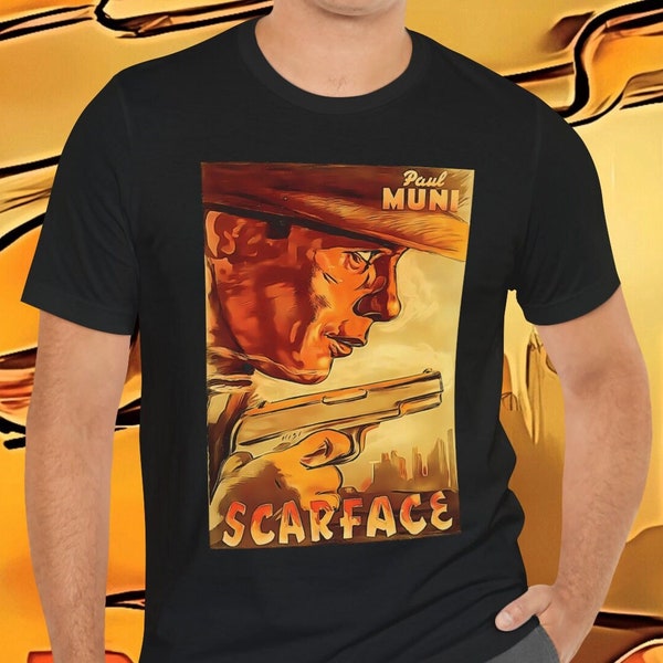 Original Scarface 1932 T-shirt.  Classic Oldies Gangster Movie directed by Howard Hawks and produced by Howard Hughs. GenXT4Me Tee Shirt