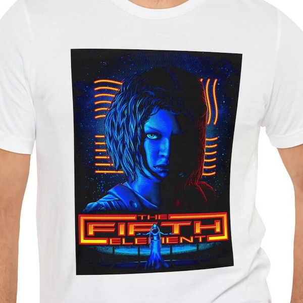 Leeloo The Fifth Element Film Tshirt.  Popular Movie Actor Milla Jovovich Art T-shirt. Sci-fi Movie. Gen X Tee Shirt