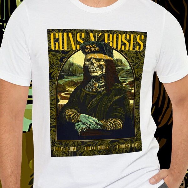 Guns N Roses at Firenze Rocks Concert T-shirt. Classic Florence, Tuscany, Italy Music Event Splash Ad Tshirt.  GenXT4Me Tee Shirt