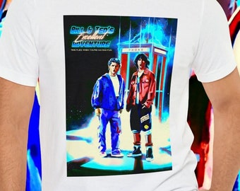 Bill and Ted's Excellent Adventure Funny 1989 Movie T-shirt. Popular Comedy film with Keanu Reeves Alex Winter tshirt. GenXT4Me Tee Shirt