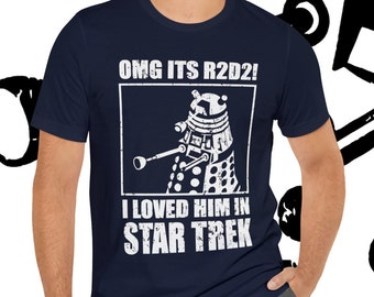 Funny R2D2 Star Wars Doctor Who Dalek Star Trek T-shirt. Popular Sci-Fi Movie and TV Series Tshirt. Humorous GenXT4Me Tee Shirt