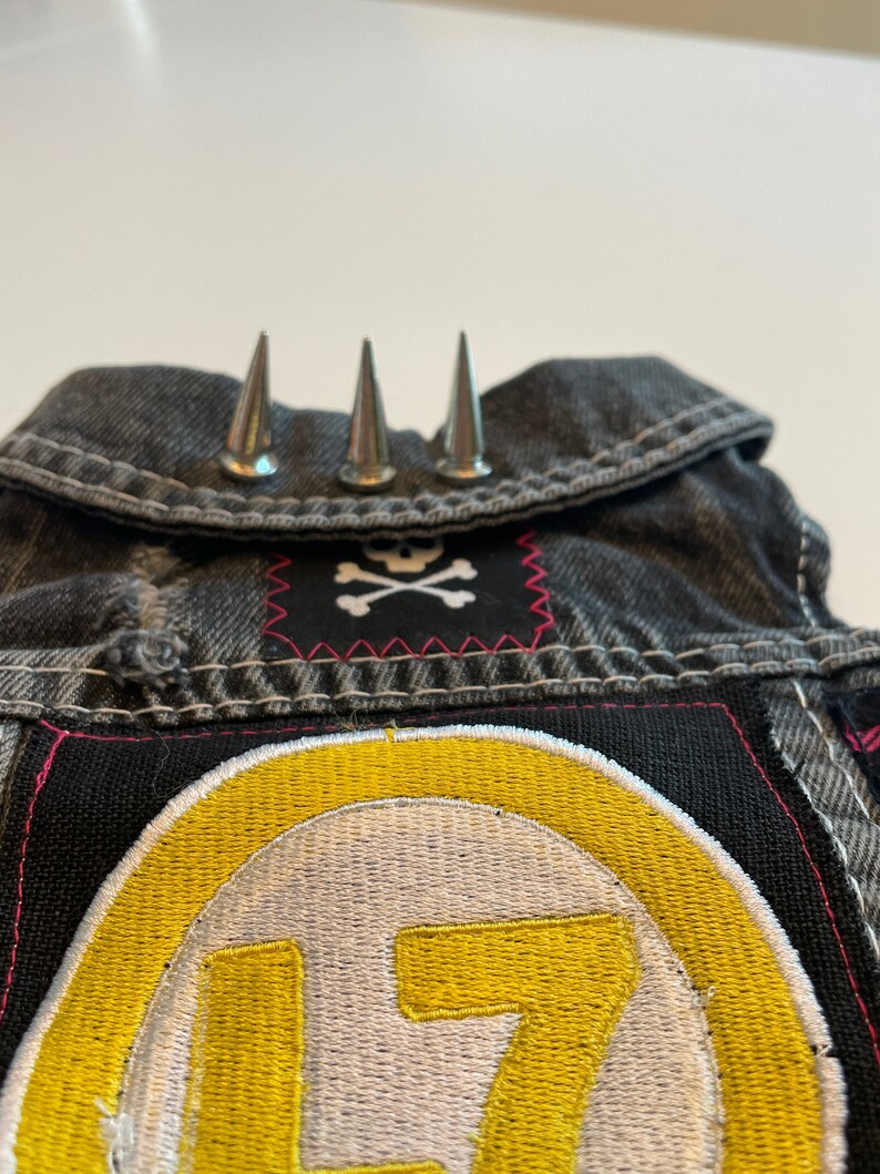 Small Punk Rock Dog Jacket/battle Vest Featuring L7 Patch, Hot Pink ...