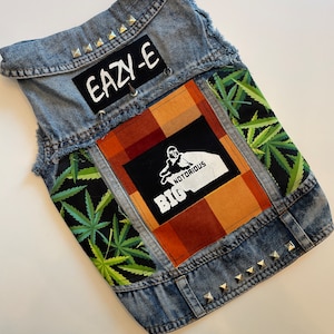 XXL Punk Rock Dog Jacket/Battle Vest Feat. Notorious BIG and Eazy-E Patches