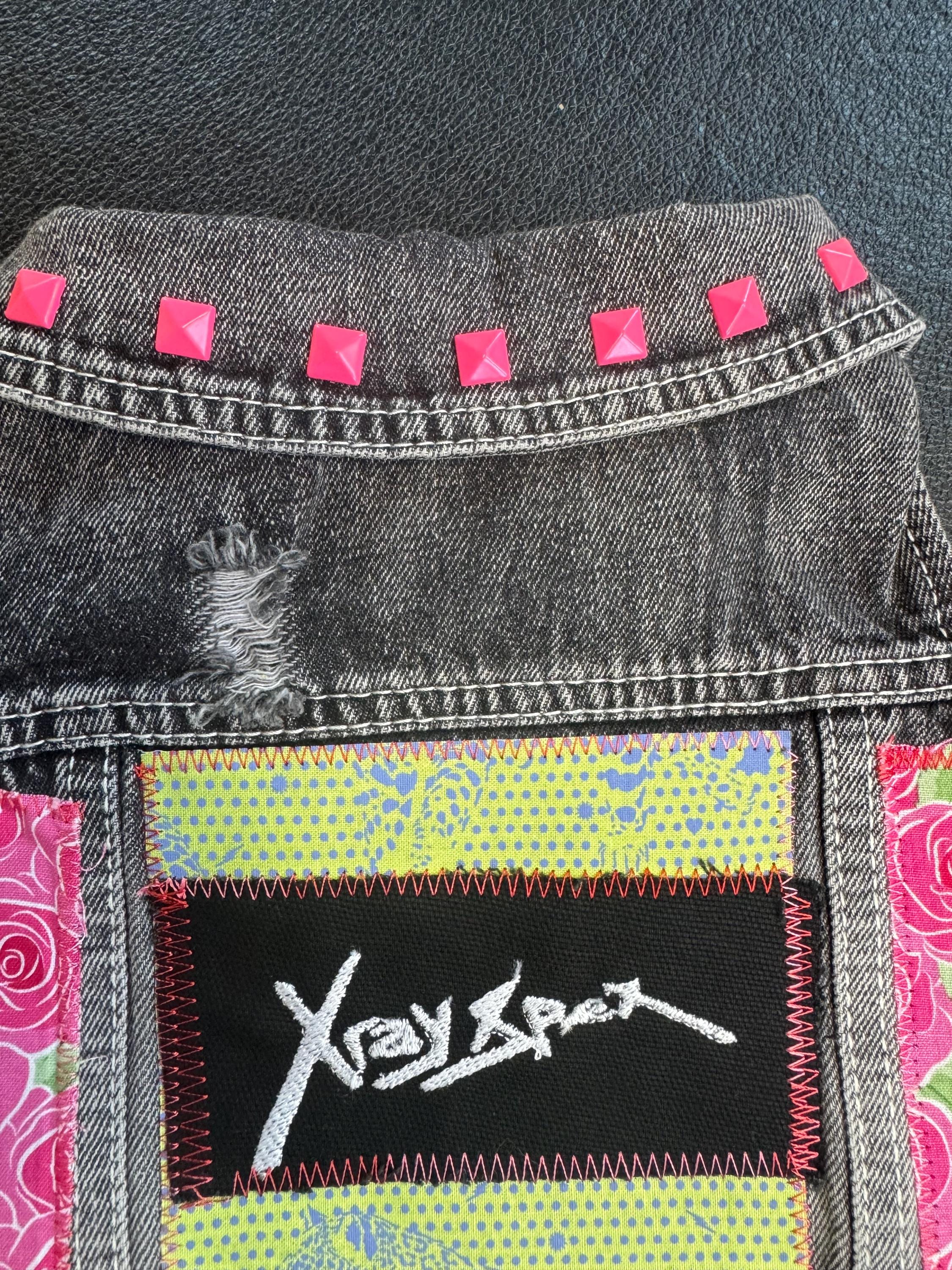 Ray Punk Punk Rock Dog Battle Vest: X Ray Spex Patch, Pink Pyramid Studs - Etsy