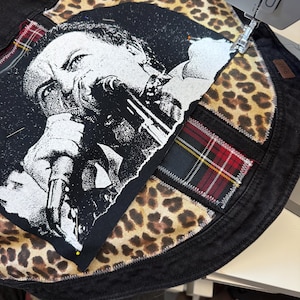 XL Punk Rock Dog Vest: Handmade Patched Battle Jacket
