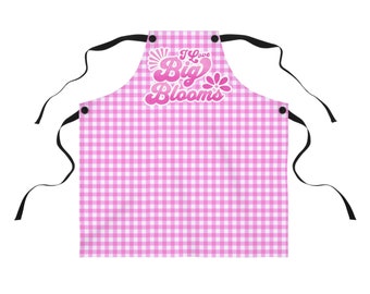 Gardner apron Mother's Day gift for Mom birthday gift gardening mama Cooking wife apron grandma flower lover pink gingham cottage from teen