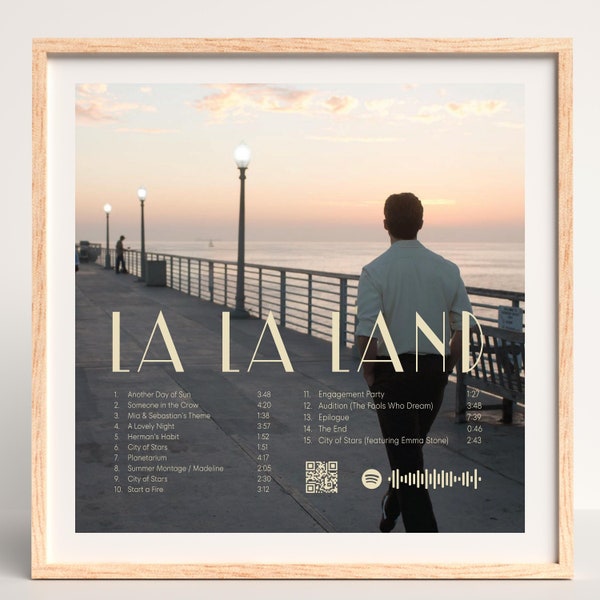 Banda sonora de la película La La Land / Banda sonora de la película La La Land / Cartel de La La Land / Emma Stone / Ryan Gosling Music Gallery Wall / Álbum de música personalizado