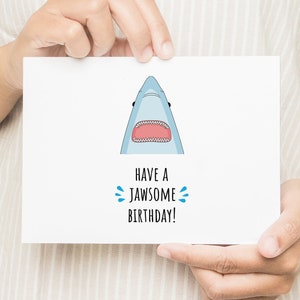 Geburtstagskarte PRINTABLE DOWNLOAD mit Hai