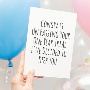 TÉLÉCHARGEMENT NUMÉRIQUE de carte d'anniversaire de 1 an pour lui