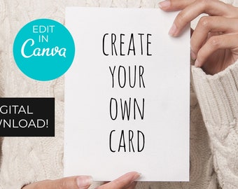 Custom Birthday Card DIGITAL DOWNLOAD, Personalized Anniversary Card, Create Own Card