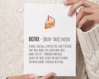 Carte d'anniversaire frère TÉLÉCHARGEMENT IMPRIMABLE