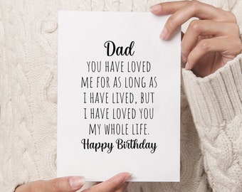 Dad Birthday Card, Sentimental Quote (Digital Download)