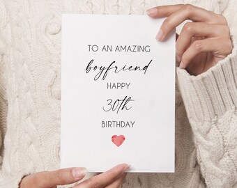 30th Birthday Card DIGITAL DOWNLOAD for Boyfriend
