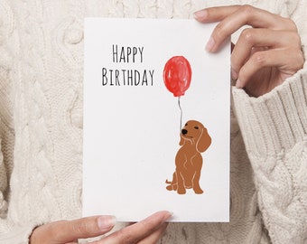 Dog Birthday Card PRINTABLE DOWNLOAD, Daschund Gifts