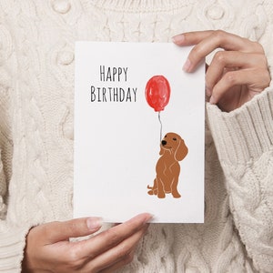 DOWNLOADABLE Dog Birthday Card, Daschund Gifts