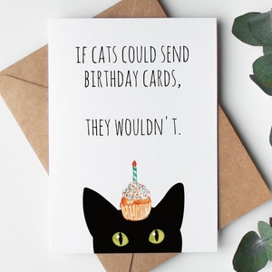 Carte d'anniversaire imprimable TÉLÉCHARGEABLE chat, carte avec enveloppe