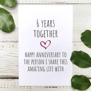 Tarjeta del 6º aniversario DESCARGA DIGITAL para él y ella