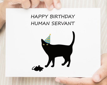 Tarjeta de cumpleaños del gato IMPRIMIBLE, DESCARGABLE