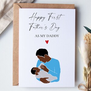 Tarjeta imprimible para el primer día del padre, regalo para papá, recuerdo negro para bebé, niño pequeño, descarga digital en PDF de la esposa.