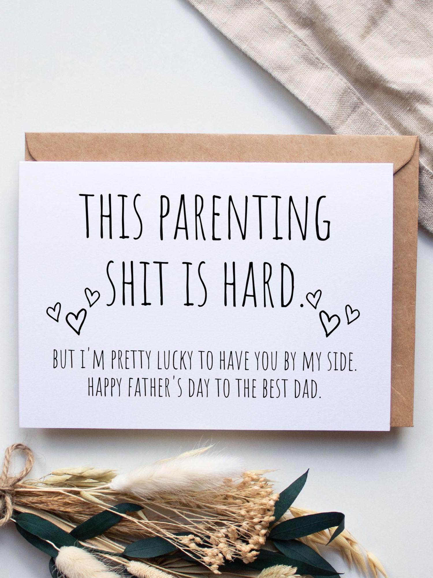 Fathers Day Card for Dad Printable, Gift for Daddy Husband, Instant Digital Download Funny Him Downloadable with Envelope from Wife PDF