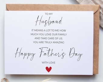 Carte de fête des pères pour mari imprimable (téléchargement numérique)