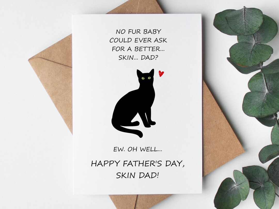 Cat Dad Father's Day Card - Greeting Card For Cat Lovers (5x7 Inches)