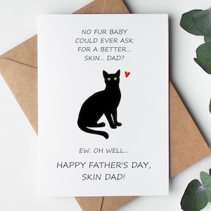 Carte de papa chat, carte de fête des pères imprimable, fourrure pour bébé, cadeau pour papa, carte de femme amusante en téléchargement numérique avec enveloppe Impressions PDF instantanées