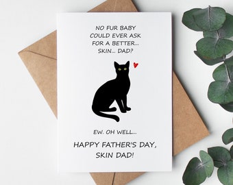 Cat Dad Card, Fathers Day Card Printable, Fur Baby, Gift for Daddy, Digital Download Funny from Wife Card with Envelope Instant PDF Prints