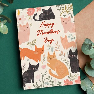 Cartes de fête des mères chats imprimables à télécharger