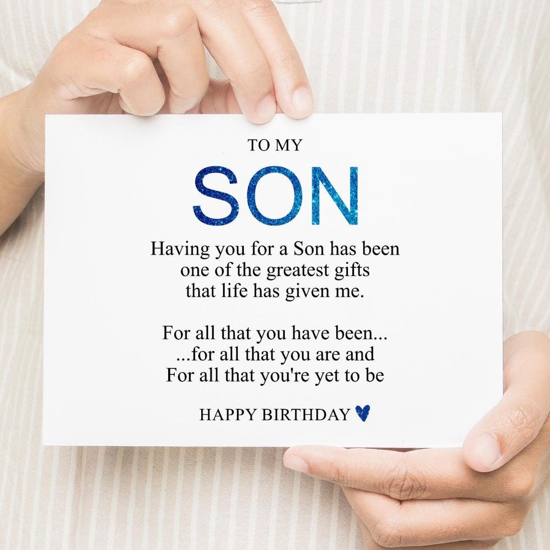Son Birthday Card, Sentimental Printable (digital Download) - Etsy