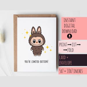 Labubu The Monsters Birthday Card PRINTABLE DOWNLOAD for Daughter Son, 1st 21 24th 13th 16th 18th Goddaughter Godson Granddaughter Grandson