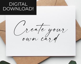 Carte d'anniversaire personnalisée, créez votre propre TÉLÉCHARGEMENT IMPRIMABLE