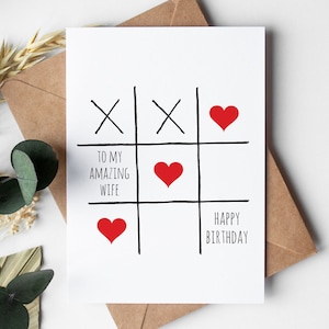 Cartão de aniversário para esposa, para impressão, para presentear ela, com envelope