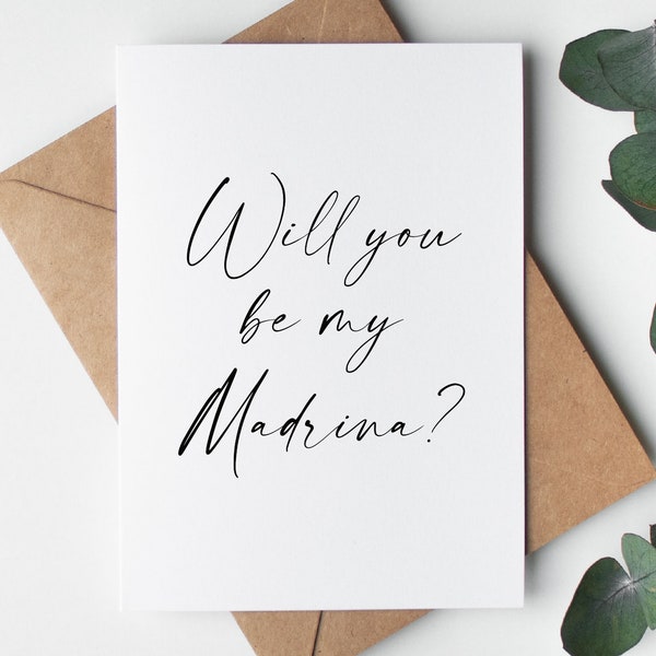 Will You Be My Madrina Greeting Card PRINTABLE DOWNLOAD, Godmother Card