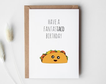Birthday Card PRINTABLE DOWNLOAD with Taco