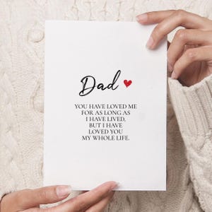 Tarjeta de cumpleaños para papá (descarga imprimible), regalo del Día del Padre para hija, hijo, adulto y niño, descarga digital instantánea