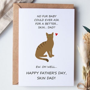 Katze Papa Karte, Vatertagskarte druckbare, Pelz Baby, Geschenk für Papa, digitaler Download lustig von Frau Karte mit Umschlag Sofort PDF Drucke