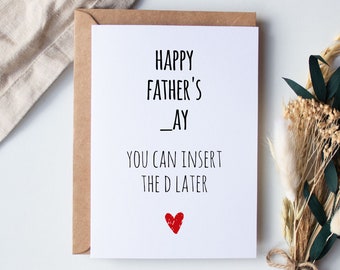 Fathers Day Card for Dad Printable, Gift for Daddy, Instant Digital Download Funny Adult Husband Boyfriend Him with Envelope from Wife