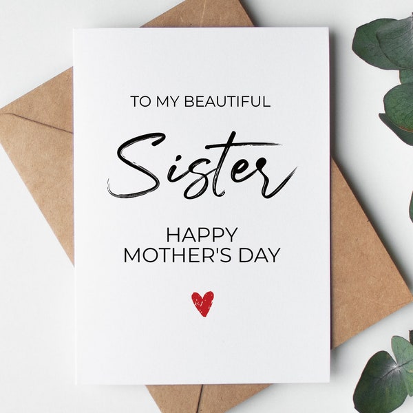 Sister Mothers Day Card PRINTABLE DOWNLOAD