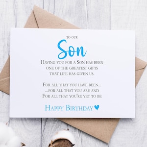 Geburtstagskarte für Sohn HERUNTERLADEN druckbar, alles Gute zum Geburtstag, sofortiger digitaler Download von Mama Papa Eltern, Erwachsener Teenager Sohn