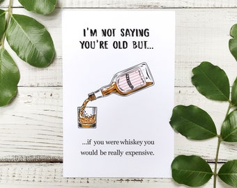 Funny Whiskey Dad Birthday Card (Printable Download)